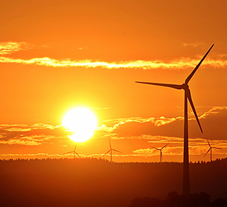 windmill in sunset