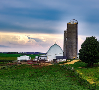 barn and silos