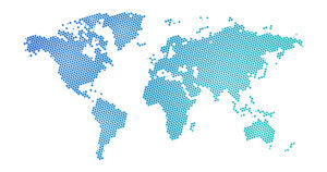 world map in blue