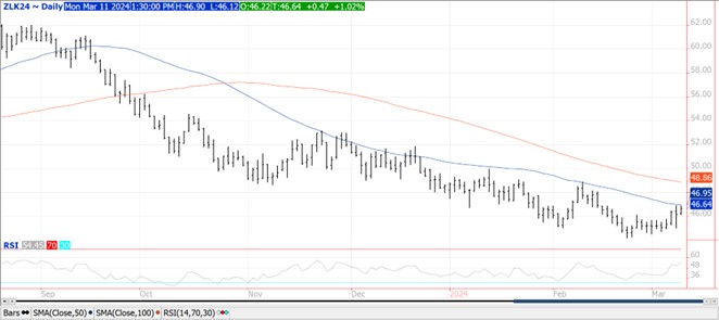 QST soybeans chart on 3.11.24